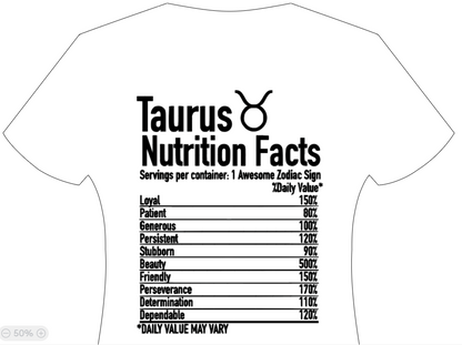 Taurus Nutrition Facts